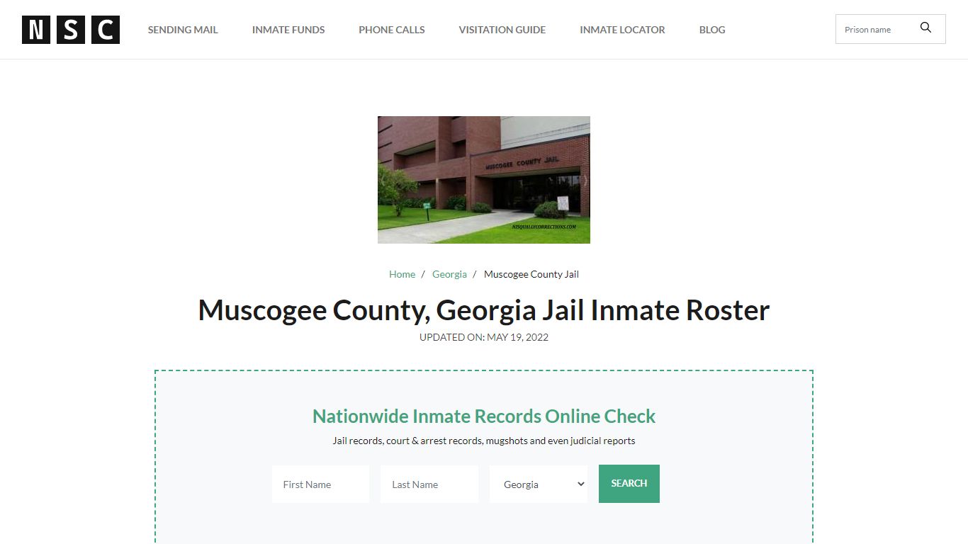 Muscogee County, Georgia Jail Inmate List